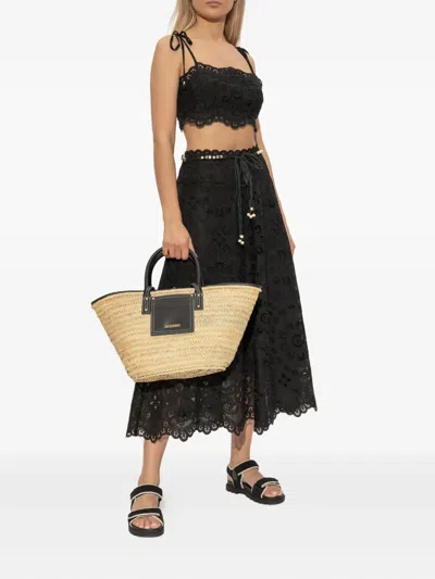 Coach Brynn Crochet Double-strap Sandals In Black