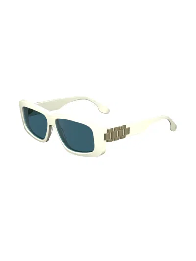 Victoria Beckham Chain 55mm Rectangular Sunglasses In White