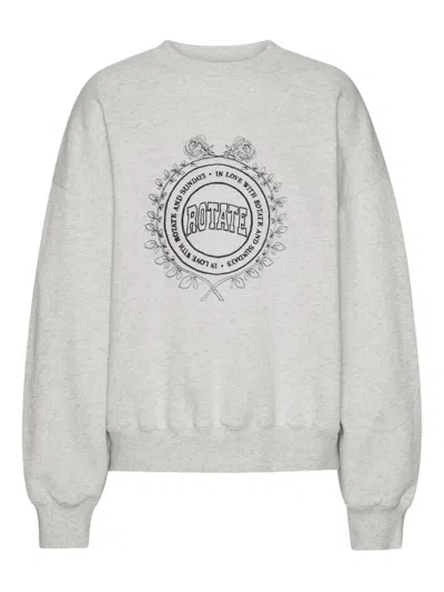 Rotate Birger Christensen Logo Embroidery Sweatshirt In Gray