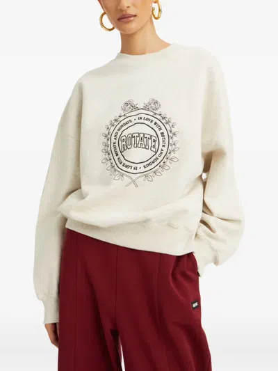 Rotate Birger Christensen Logo Embroidery Sweatshirt In Gray