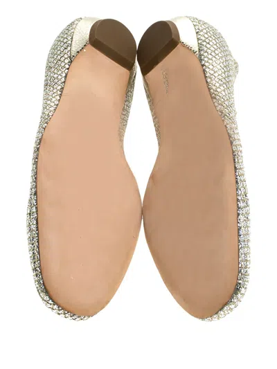 Pre-owned Jimmy Choo Glitter Ballet Flats In Gold