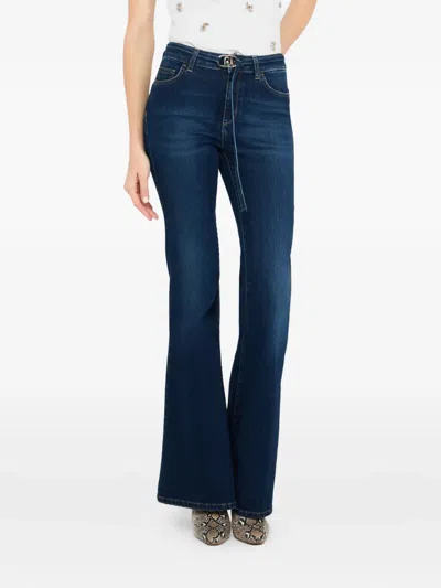 Liu •jo Flare Jeans With Belt In Blue