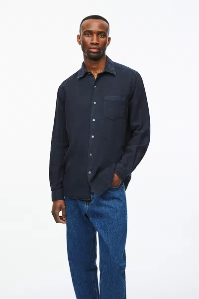 A Days March Abu Linen Shirt In Blue