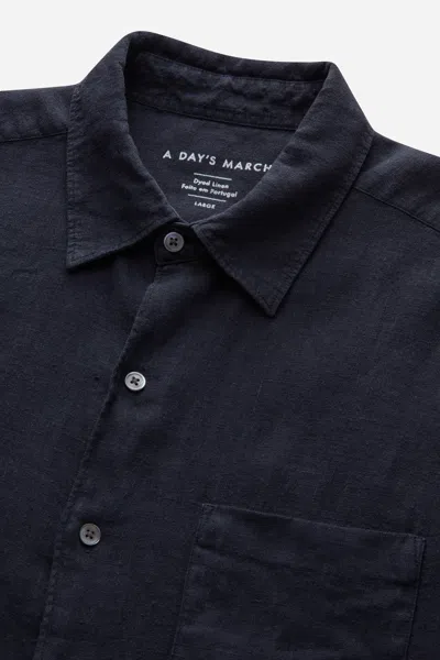 A Days March Abu Linen Shirt In Blue