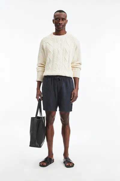 A Days March Ipu Drawstring Linen Shorts In Blue