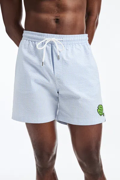 A Days March Owe Flounder Seersucker Swim Shorts In White