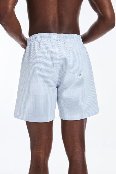 A Days March Owe Flounder Seersucker Swim Shorts In White