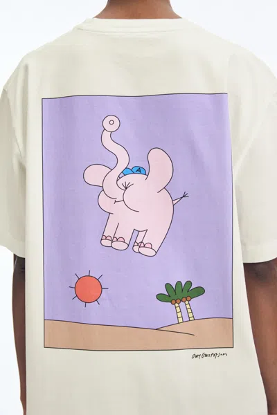 A Days March Owe Print T-shirt In White