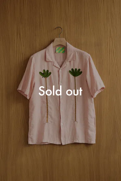 A Days March Owe Embroidered Palm Linen Shirt In Multi