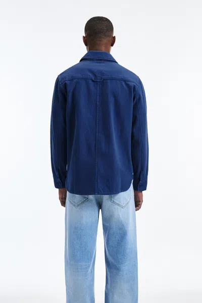 A Days March Owe Embroidered Frog Overshirt In Blue