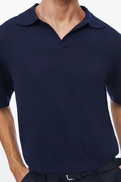 A Days March Ebro Cotton Merino Polo Shirt In Black