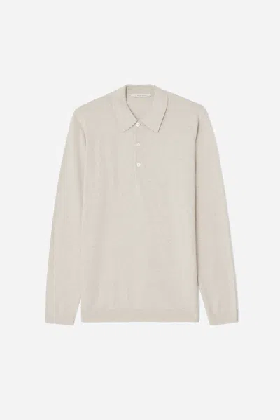 A Days March Ambroz Cotton Linen Polo Shirt In White