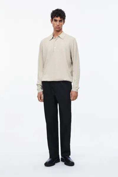 A Days March Ambroz Cotton Linen Polo Shirt In White