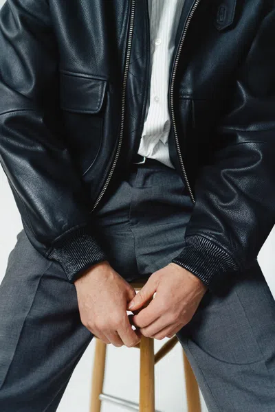 A Days March Leather Flight Jacket – Deadwood For A Day's March In Black