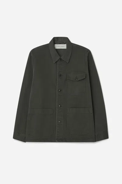 A Days March Patch Pocket Sturdy Twill Overshirt In Gray
