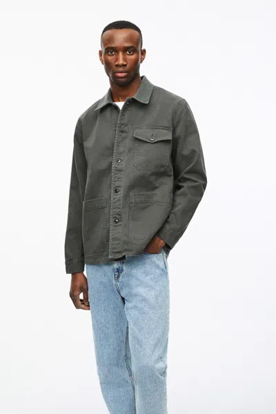 A Days March Patch Pocket Sturdy Twill Overshirt In Gray