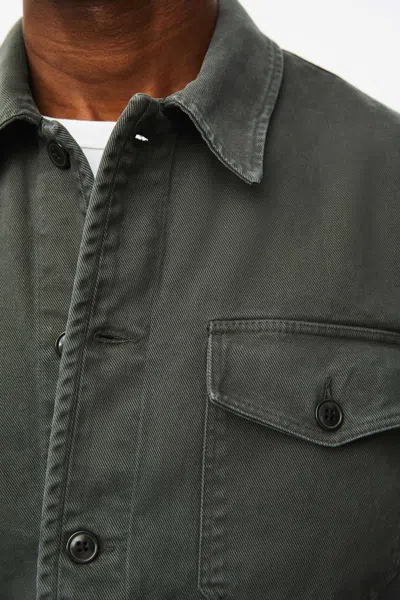 A Days March Patch Pocket Sturdy Twill Overshirt In Gray