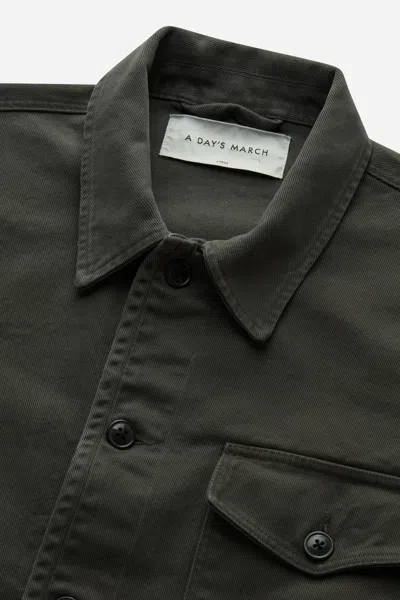 A Days March Patch Pocket Sturdy Twill Overshirt In Gray