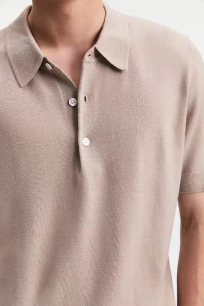 A Days March Rosehall Merino Short Sleeve Polo In Pink