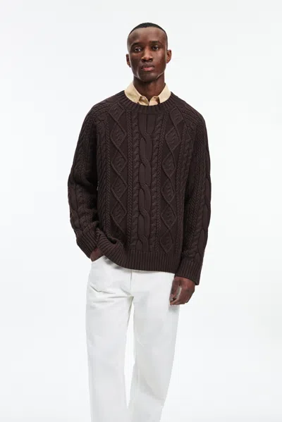 A Days March Atlas Aran Knit Sweater In Brown