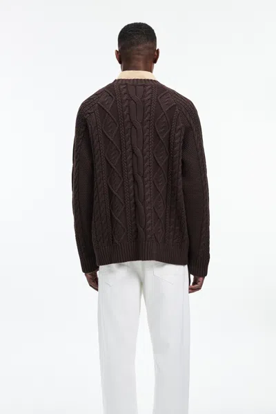 A Days March Atlas Aran Knit Sweater In Brown