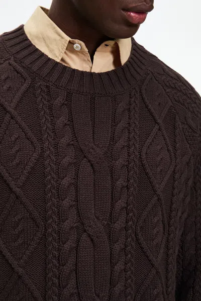 A Days March Atlas Aran Knit Sweater In Brown