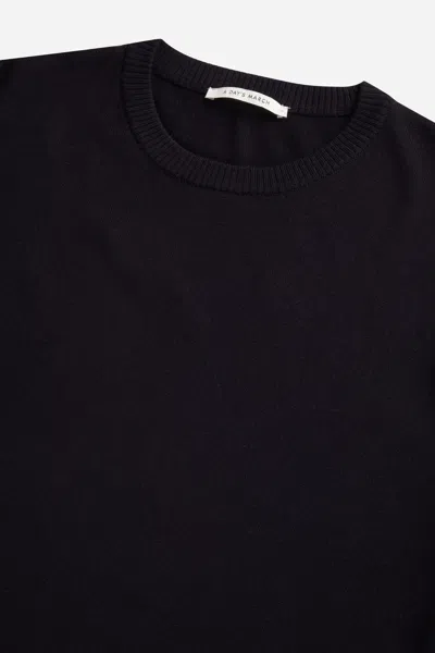 A Days March Alagon Merino Crewneck In Black