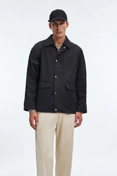 A Days March Limestone Waxed Jacket In Black