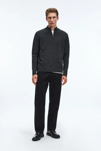 A Days March Almonte Half-zip Lambswool Sweater In Black