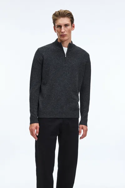 A Days March Almonte Half-zip Lambswool Sweater In Black