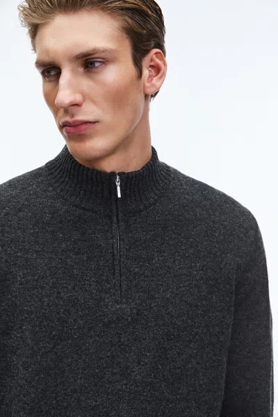A Days March Almonte Half-zip Lambswool Sweater In Black