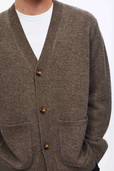 A Days March Jarrow Lambswool Cardigan In Brown
