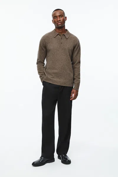 A Days March Avoch Lambswool Polo In Brown