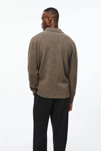 A Days March Avoch Lambswool Polo In Brown