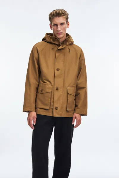 A Days March Port Short Nylon Parka In Brown