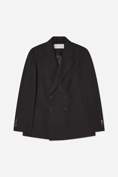 A Days March Welland Double Breasted Wool Blend Blazer In Black