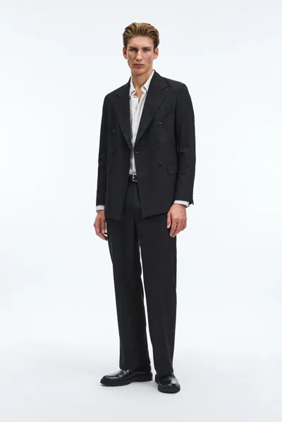 A Days March Welland Double Breasted Wool Blend Blazer In Black