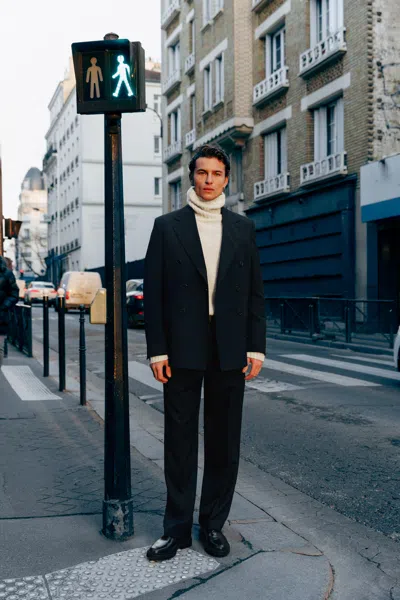 A Days March Welland Double Breasted Wool Blend Blazer In Black