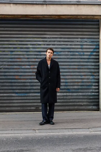 A Days March Dornie Wool Coat In Black
