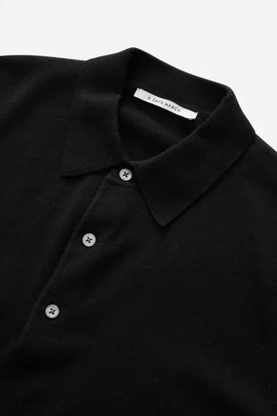 A Days March Ambroz Merino Polo In Black
