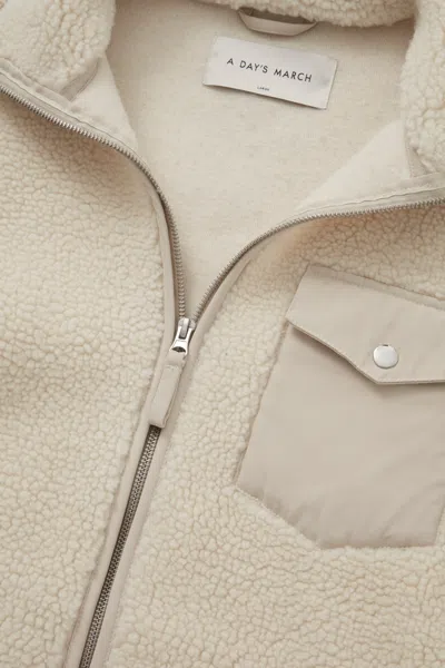 A Days March Tone Pile Fleece Jacket In Neutral