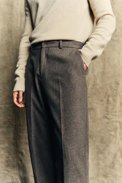 A Days March Gairloch Relaxed Wool Trousers In Gray