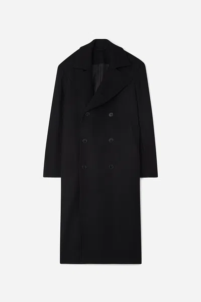 A Days March Bristol Double Breasted Wool Coat In Black