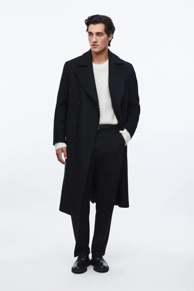 A Days March Bristol Double Breasted Wool Coat In Black