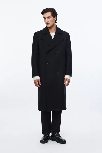A Days March Bristol Double Breasted Wool Coat In Black