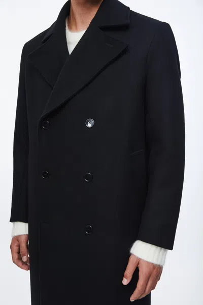 A Days March Bristol Double Breasted Wool Coat In Black