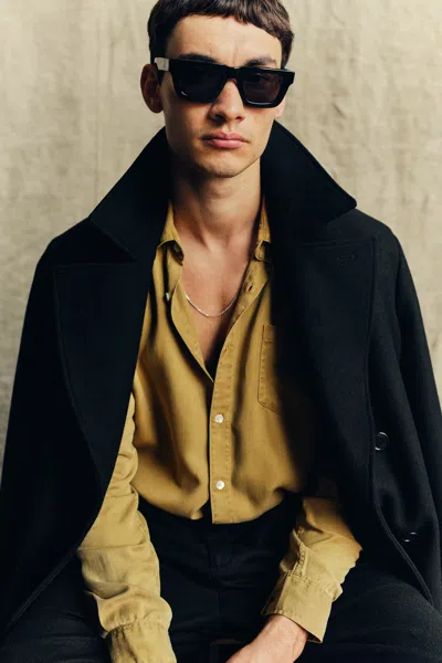 A Days March Bristol Double Breasted Wool Coat In Black