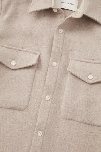A Days March Chester Wool Overshirt In Neutral