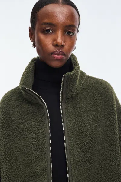 A Days March Addams Pile Fleece Jacket In Green