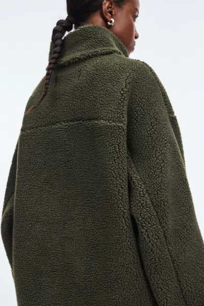 A Days March Addams Pile Fleece Jacket In Green